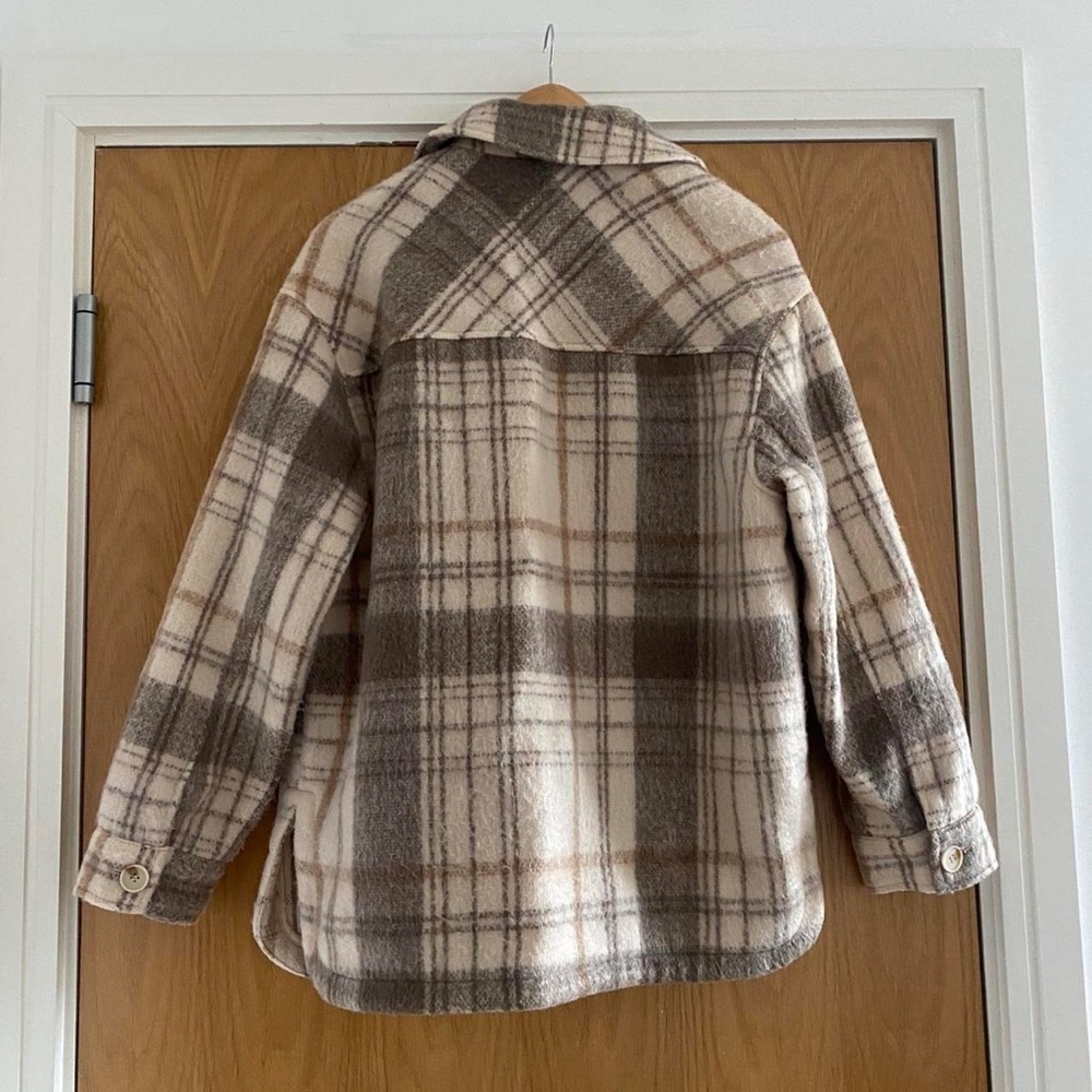 Zara checked wool-blend overshirt shacket - Picture 2 of 3